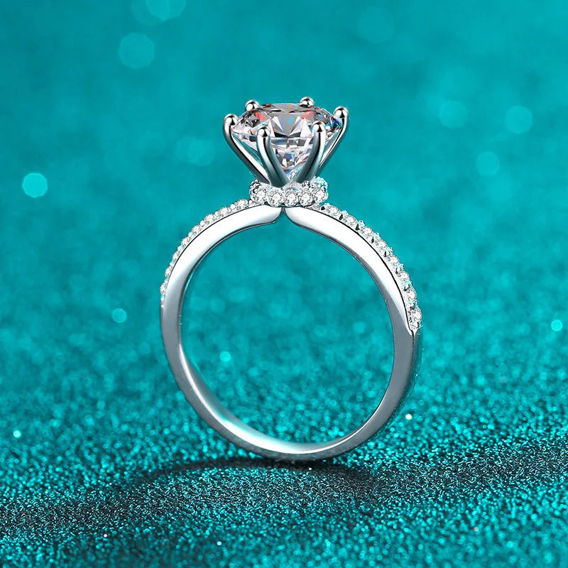 Real D Color 2.0 Carat Moissanite Wedding Ring Fashion Exquisite 100% 925 Sterling Silver Groom Proposal Rings High Jewelry