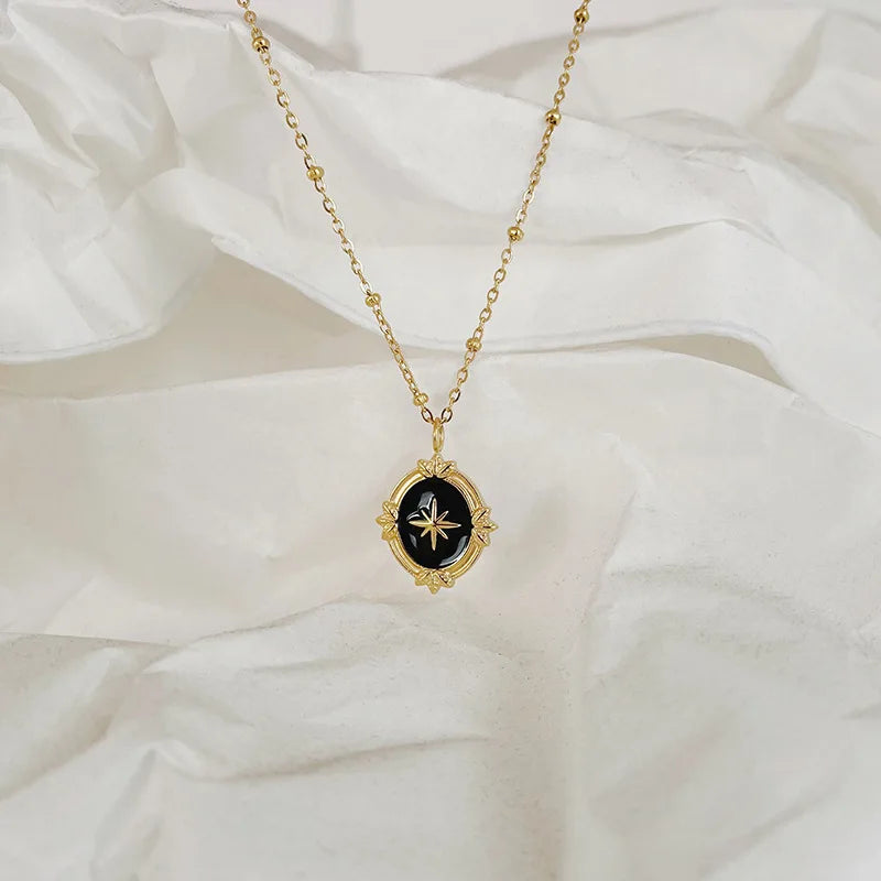 18K Gold Plated Jade Rabbit Moon Pendant Necklace - White Shell Accent