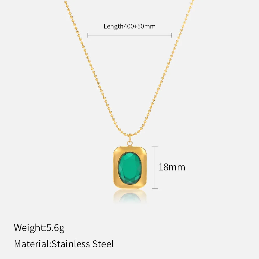 French Vintage Star & Moon Pendant Necklace - 316L Stainless Steel Chain