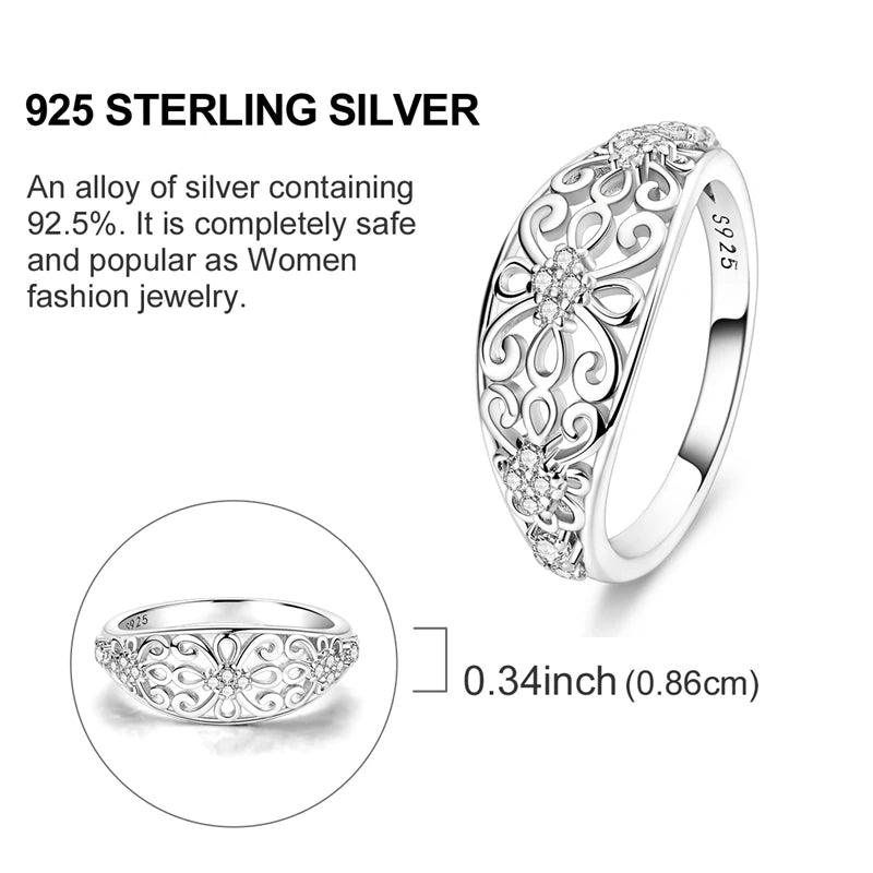Blue Zircon Star & Moon Ring - 925 Sterling Silver Design