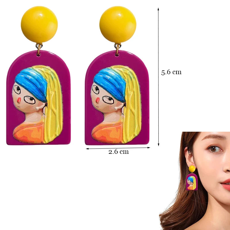 Y2K Colorful Resin Dangle Earrings