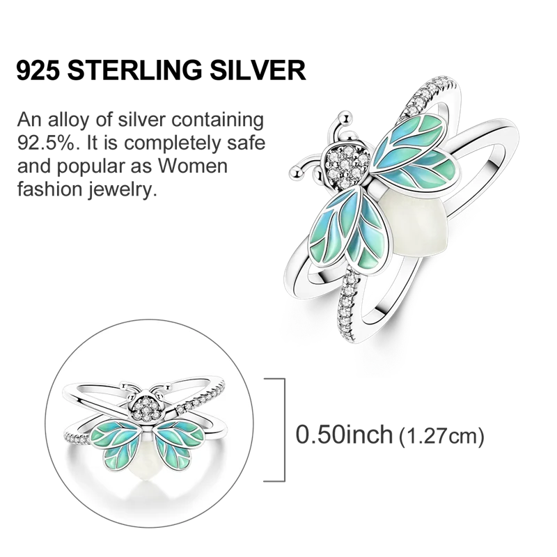 Blue Zircon Star & Moon Ring - 925 Sterling Silver Design