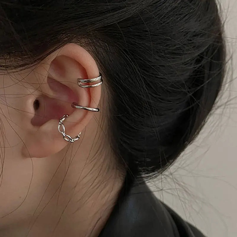 4-Piece Gold-tone Butterfly Ear Cuff Earrings Set