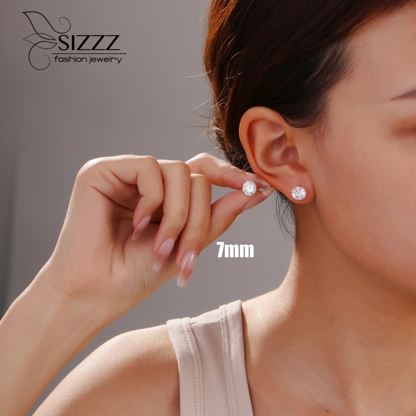 925 Sterling Silver Cubic Zirconia Stud Earrings