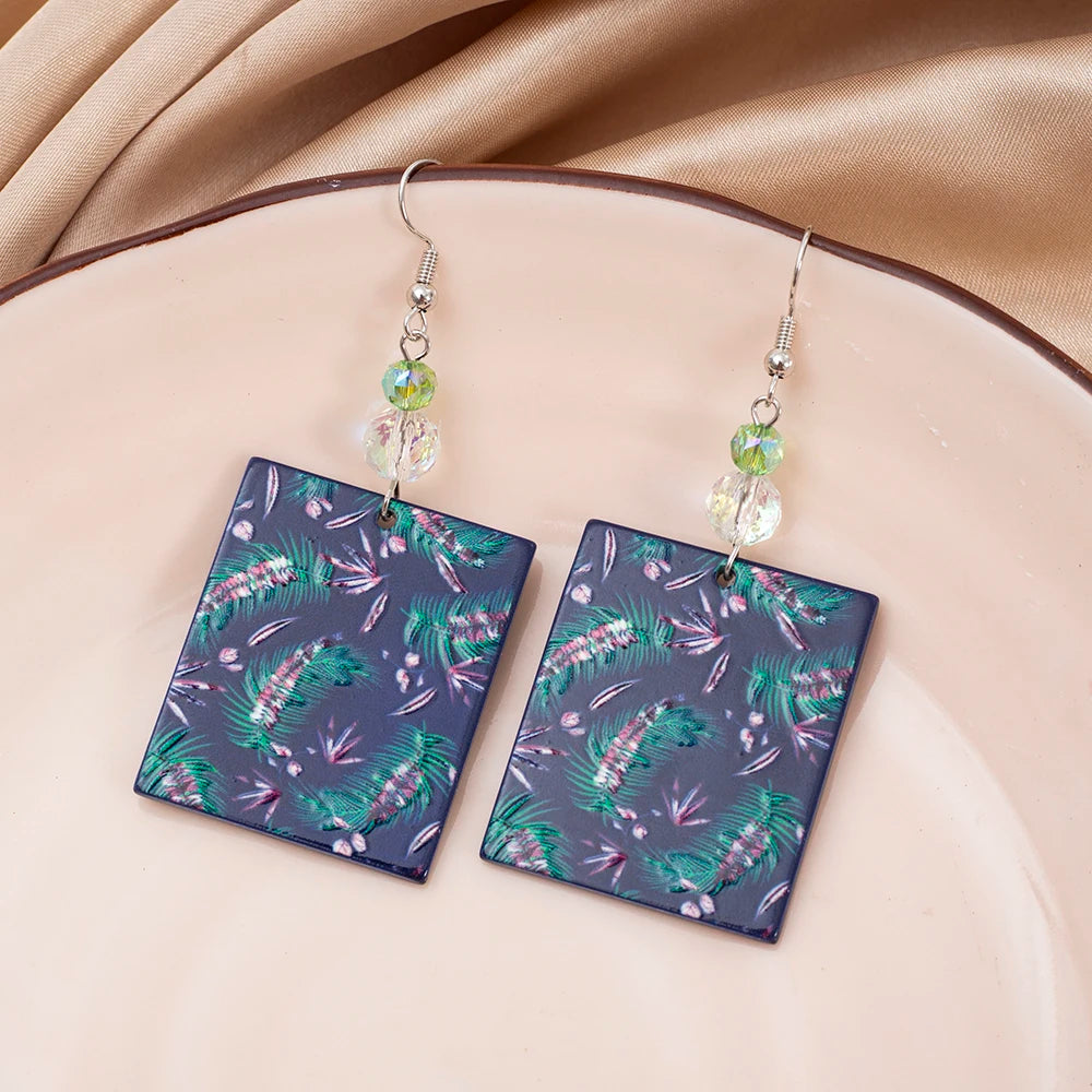 Acrylic White Flower Statement Earrings