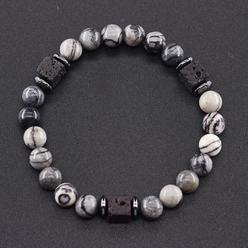 Volcanic Lava Stone Chain Bracelet