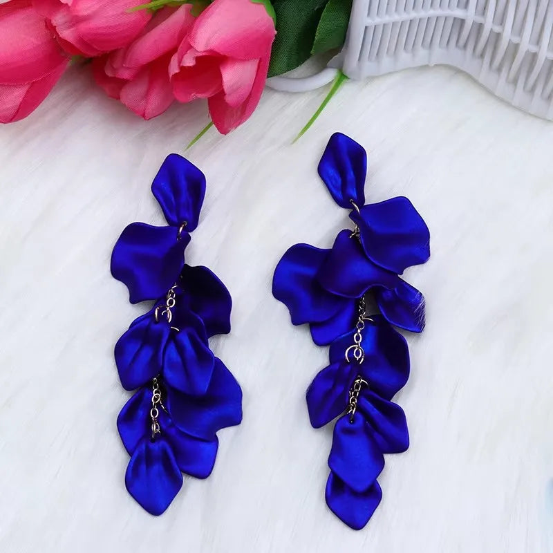 Blue Geometric Butterfly Dangle Earrings