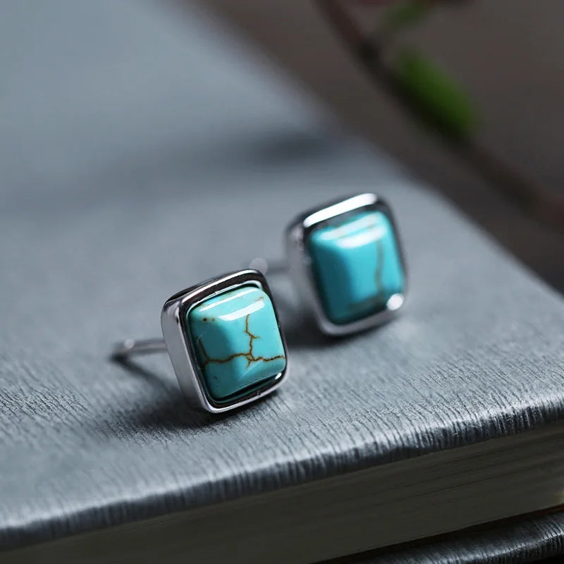 925 Sterling Silver Geometric Stud Earrings