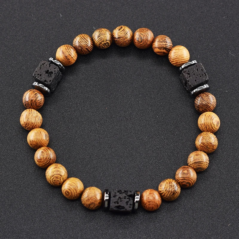 Volcanic Lava Stone Chain Bracelet