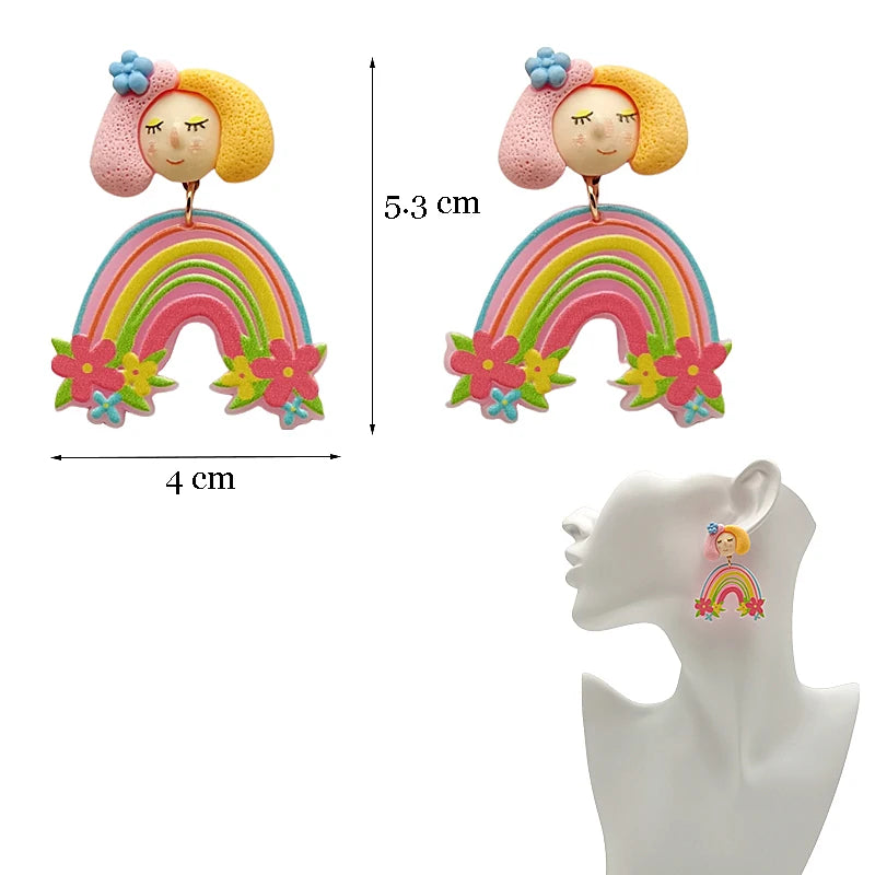 Y2K Colorful Resin Dangle Earrings