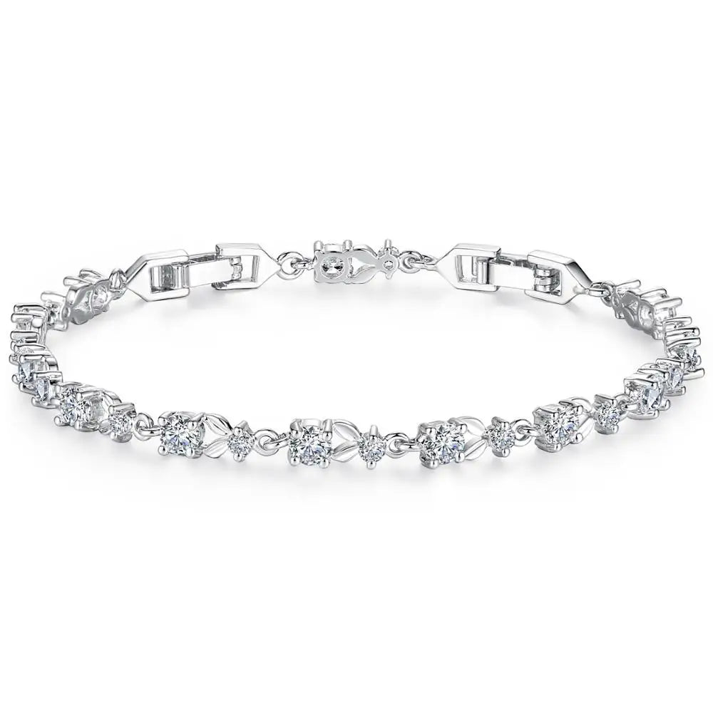 Rose Gold Crystal Chain Link Chain Bracelet