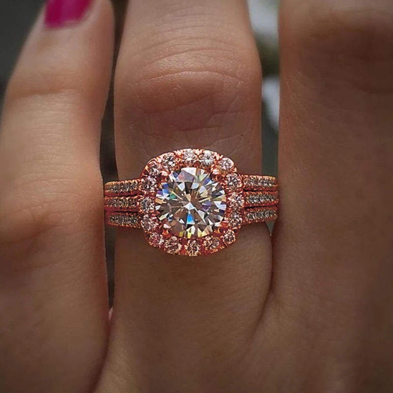 Brilliant Cubic Zirconia Engagement Ring