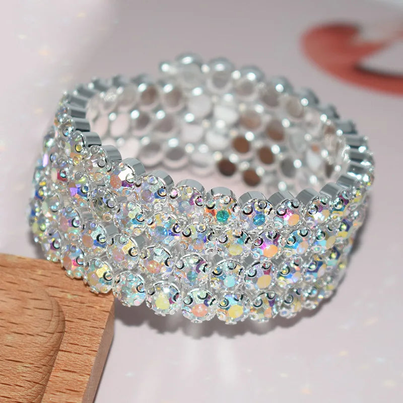 Crystal Multi Layer Bangle Bracelet