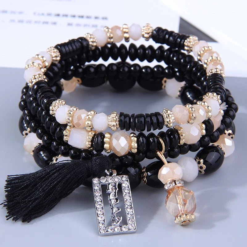 Resin Boho Charm Bracelet