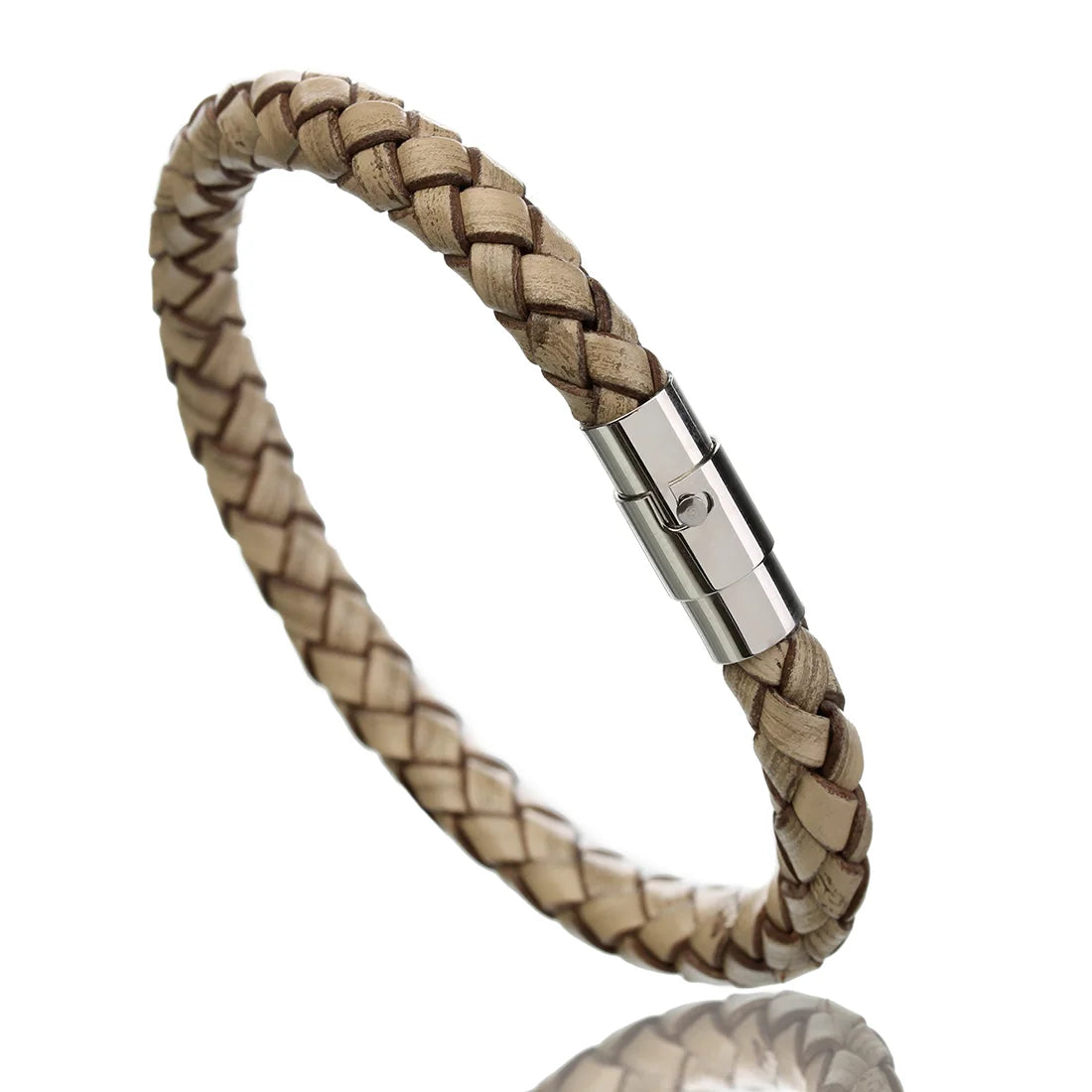 Stainless Steel Genuine Leather Bracelet