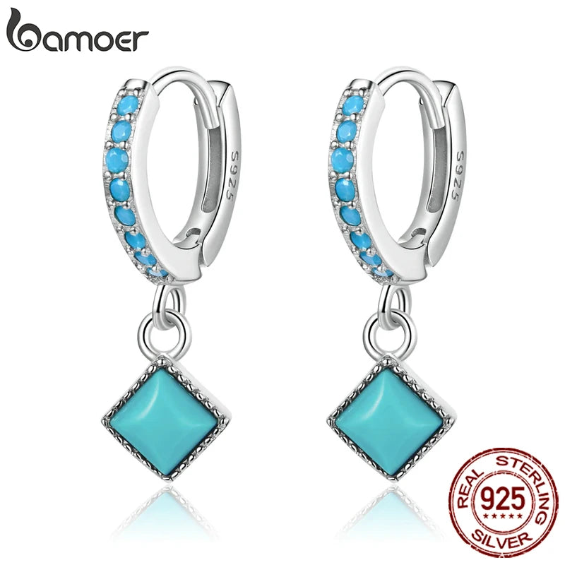 925 Sterling Silver Geometric Drop Earrings